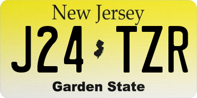 NJ license plate J24TZR