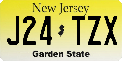NJ license plate J24TZX