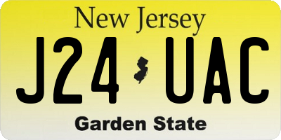 NJ license plate J24UAC