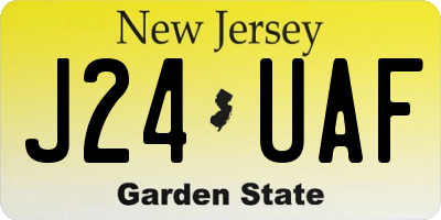 NJ license plate J24UAF