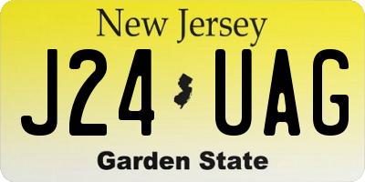NJ license plate J24UAG