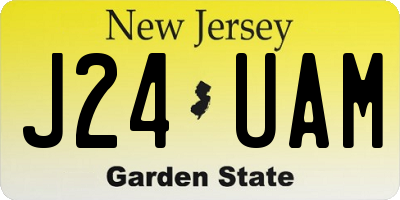 NJ license plate J24UAM