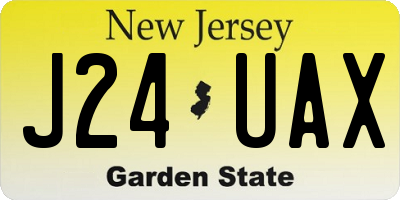 NJ license plate J24UAX