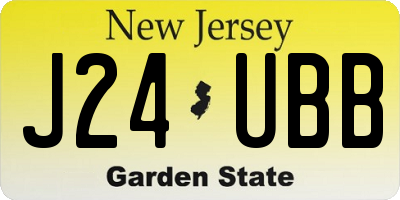 NJ license plate J24UBB