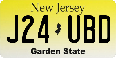 NJ license plate J24UBD