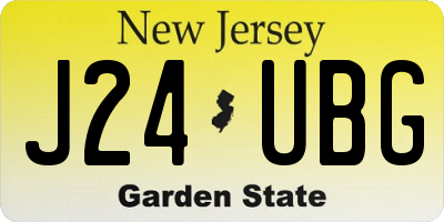 NJ license plate J24UBG