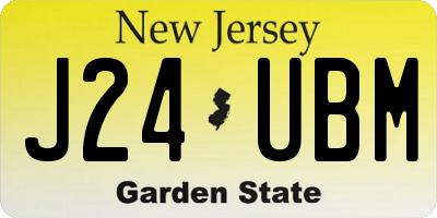 NJ license plate J24UBM