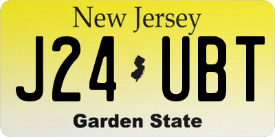 NJ license plate J24UBT
