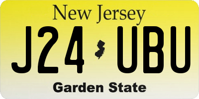NJ license plate J24UBU