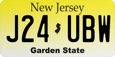 NJ license plate J24UBW
