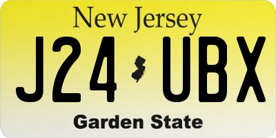NJ license plate J24UBX