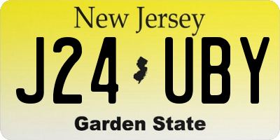NJ license plate J24UBY