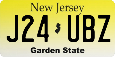 NJ license plate J24UBZ