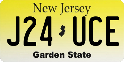 NJ license plate J24UCE