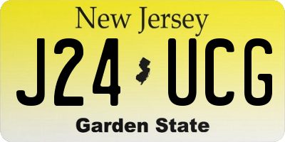 NJ license plate J24UCG