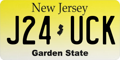 NJ license plate J24UCK