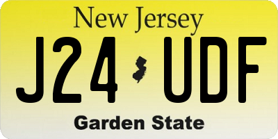 NJ license plate J24UDF