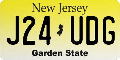 NJ license plate J24UDG