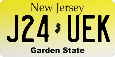 NJ license plate J24UEK