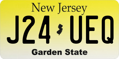 NJ license plate J24UEQ