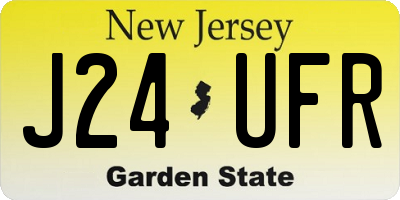 NJ license plate J24UFR