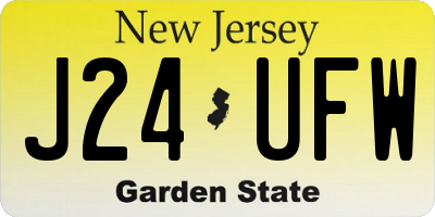 NJ license plate J24UFW