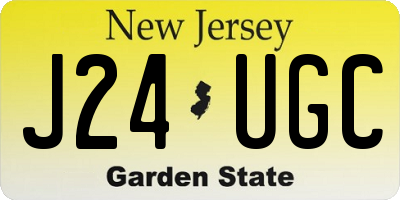 NJ license plate J24UGC