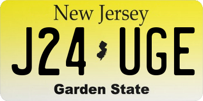 NJ license plate J24UGE