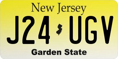 NJ license plate J24UGV