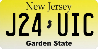 NJ license plate J24UIC