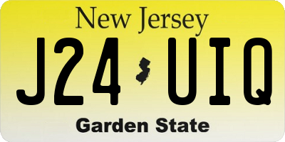 NJ license plate J24UIQ