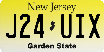 NJ license plate J24UIX