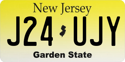 NJ license plate J24UJY