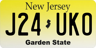 NJ license plate J24UKO