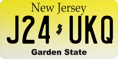 NJ license plate J24UKQ