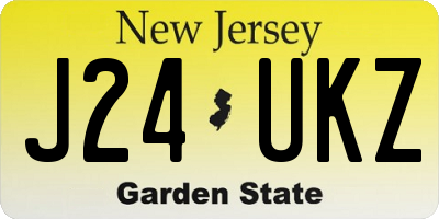 NJ license plate J24UKZ