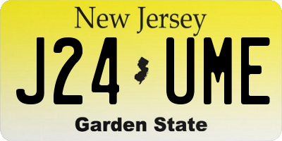 NJ license plate J24UME
