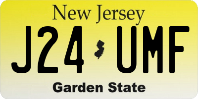 NJ license plate J24UMF