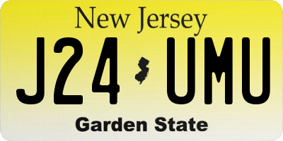 NJ license plate J24UMU