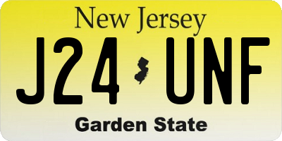 NJ license plate J24UNF