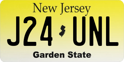 NJ license plate J24UNL