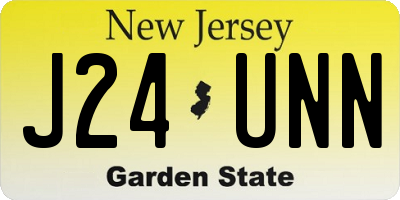 NJ license plate J24UNN