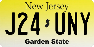 NJ license plate J24UNY
