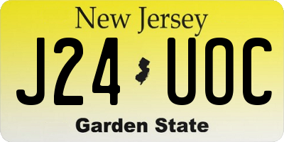 NJ license plate J24UOC