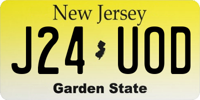 NJ license plate J24UOD