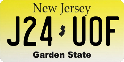 NJ license plate J24UOF
