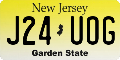 NJ license plate J24UOG