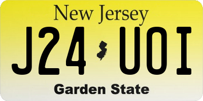 NJ license plate J24UOI