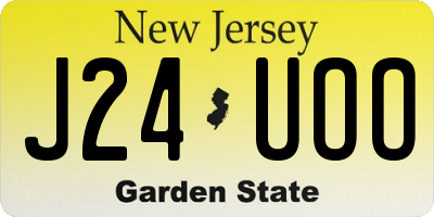 NJ license plate J24UOO
