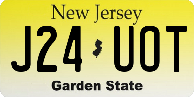NJ license plate J24UOT